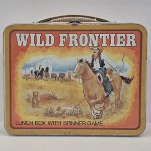 Wild Frontier 1977 Cowboy Vintage Metal Lunchbox No Thermos (Spinner is Broken) - Picture 1 of 10