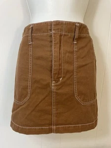 Women's Cargo Utility A-Line Mini Skirt Wild Fable Brown size 4 XS Cotton zipper - Picture 1 of 3