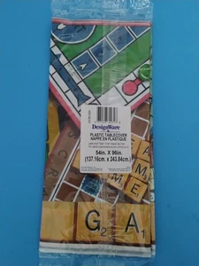 Hasbro Game Plastic Tablecover Scrabble Monopoly Clue Sorry Yahtzee 54" X 96"(+) - Picture 1 of 3