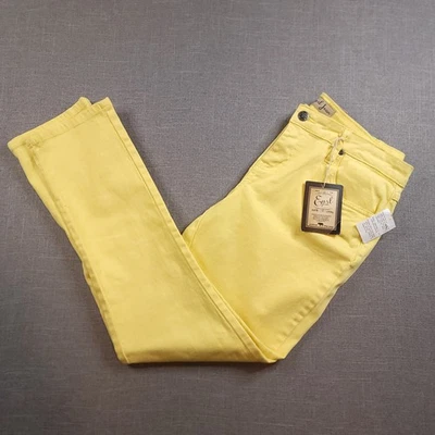 Pantalones de mezclilla para mujer Earl ajustados amarillo brillante mostaza talla 12 Petite nuevos con etiquetas Foto 1 de 4