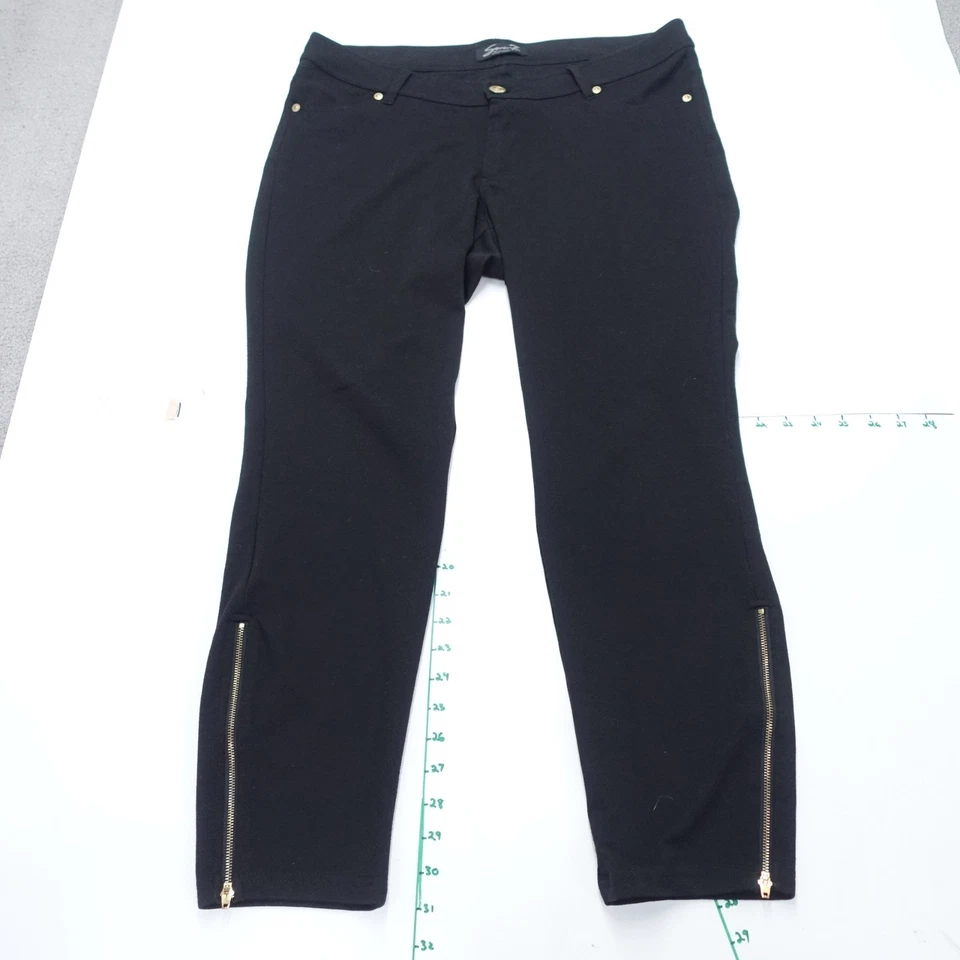 Calça Ponte Seven7 Feminina Sentada 14 Preta Elástica Conforto Perna Magra Tornozelo Zíper - Imagem 1 de 4