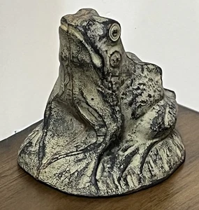 Gusseisen Frosch Kröte Figur Coin Bank selten Vintage Still Garten Statue 6" - Bild 1 von 23