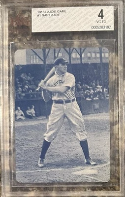 1913 Lajoie Game #1 Nap Lajoie Graded Beckett BVG 4 VG-EX Vintage Original HOF - Image 1 of 2