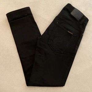 Nudie Jeans Thin Finn Black Coated Indigo Jeans Size (Actual 30x31) - Picture 1 of 14