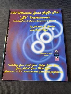 100 Ultimate Jazz Riffs For Bb Instruments by Andrew Gordon Music Book & CD - Image 1 of 4
