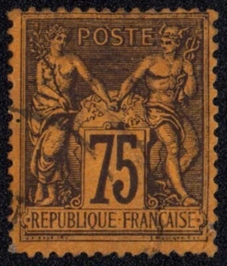 U9906 FRANCE 1877 Type Sage 75c violet on orange Maury 99 used - Picture 1 of 1