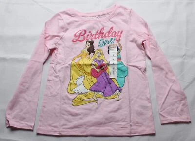 Camiseta Jumping Beans Niña Disney Princesa Cumpleaños Niña L/S BL1 Rosa Talla 6 Nueva con Etiquetas Foto 1 de 4
