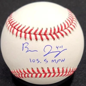 Autografo firmato Ben Joyce ""105,5 MPH"" MLB Baseball Angels ~ BAS Beckett Witness - Foto 1 di 2