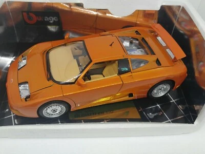 Burago 1/18 Scale Diecast 3055 Bugatti EB 110 1991 Orange Model Car - Image 1 of 4