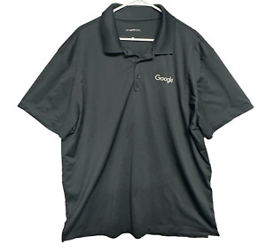 Google Sport-Tek Polo Shirt Mens 3XL Gray Logo Short Sleeve 1/4 Button Polyester