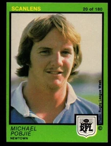 SCANLENS RUGBY LEAGUE CARDS 1982-20 MICHAEL POBJIE NEWTOWN - Picture 1 of 3
