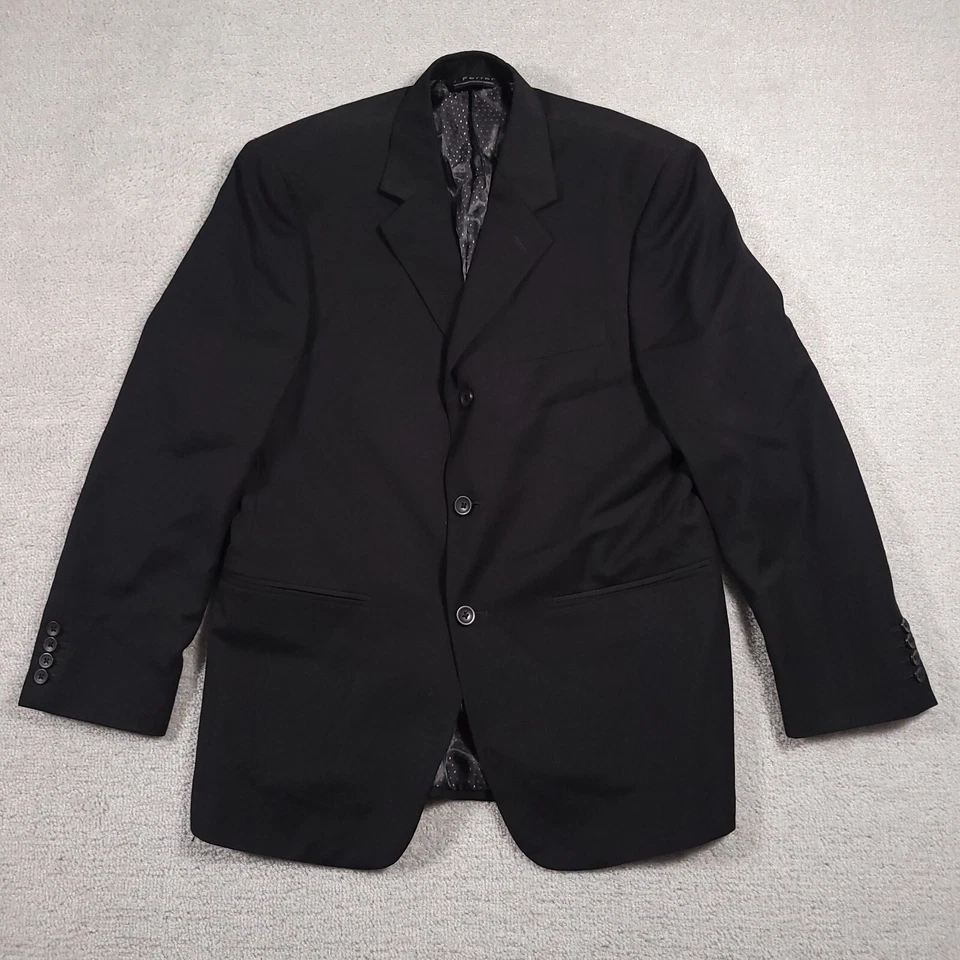 JF J.Ferrar 3 Botones Negro Traje Blazer Abrigo Deportivo Para Hombres 38S Almohadillas para los Hombros Foto 1 de 4
