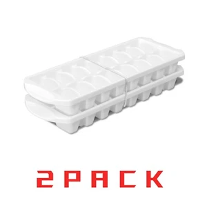 Sterilite Set of Two Stacking Ice Cube Trays Plastic, White - Picture 1 of 6