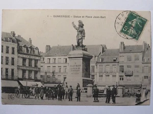 06E27 CPA 59 - ANTIGUA TARJETA POSTAL DUNKERQUE - ESTATUA Y PLAZA JEAN BART - NG - Picture 1 of 2