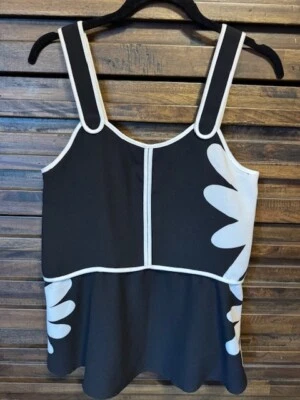 Blusa sin mangas Victoria Beckham for Target XS negra blanca floral formal limitada Foto 1 de 4