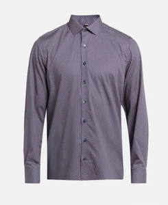 OLYMP Level 5 Five Body Fit Herren Hemd blau gemustert Größe 45/17 3/4"/XXL Neu - Bild 1 von 3