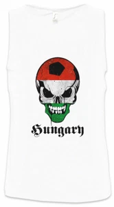 Classic Hungary Football Skull Flag Herren Tank Top HooliganTotenkopf Schädel - Picture 1 of 1