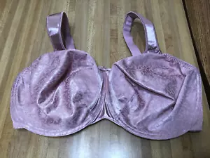 NWOT Bali Sz 40D Satin Tracings Underwire Bra 3562 Pink Satin Comfort Straps - Picture 1 of 5