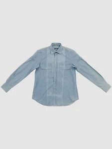 $850 Stefano Ricci Men Blue Chambray Vintage Button Dress Sport Shirt 15.5 / 39 - Picture 1 of 4