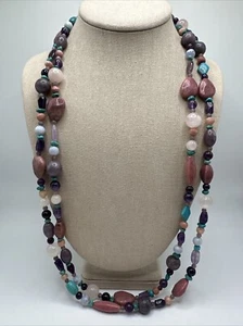 Mine Finds By Jay King Purple Multi Gemstone Long 60” Necklace - Picture 1 of 5