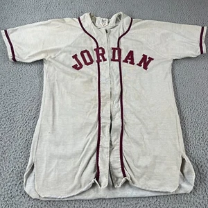 Vintage 50s Durene Stretch Baseball Jersey Jordan #2 Zip Front Tag Size 38 *Read - Bild 1 von 17