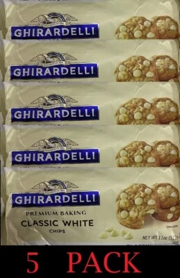 5x GHIRARDELLI CLASSIC BLANCO Chocolate Premium Bocados para Hornear Chips 11 OZ PAQUETE DE 5 Foto 1 de 3