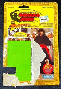 1982 Kenner Raiders Of The Lost Ark CAIRO SWORDSMAN Actionfigur Karte NUR - SELTEN - Bild 1 von 3