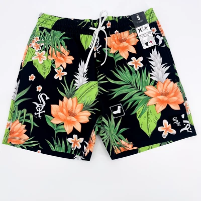 Baúl de natación Hurley Chicago White Sox Board Shorts para hombre pequeño Tropics Phantom Foto 1 de 4