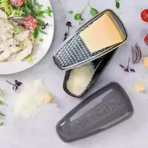 Parmesan Cheese Grater Box Fackelmann Stainless Steel With Large Food Storage - Picture 1 of 7