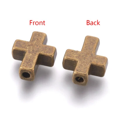 20 cuentas cruzadas antiguas de bronce de aleación tibetana sin níquel 15x12 mm Foto 1 de 2