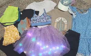 Cute girls clothes lot Size 6/8 Bonus Unicorn Sparkle Cap & Light Up Purple Tutu - Picture 1 of 9