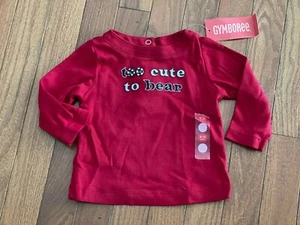 New Gymboree Girls Holiday Panda Red Too Cute to Bear Top Shirt Size 6-12 months - Picture 1 of 6