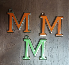 MUSES MARDI GRAS KREWE  Ornament Letter M Christmas  Neon/Pink & Green/Chrome