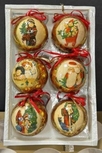 Vintage 6 Weihnachtsschmuck mundgeblasenes Glas Martha Stewart handverziert - Bild 1 von 10