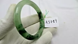 Translucent Natural Jade Jadeite Green 60 MM Bangle Bracelet - Picture 1 of 6