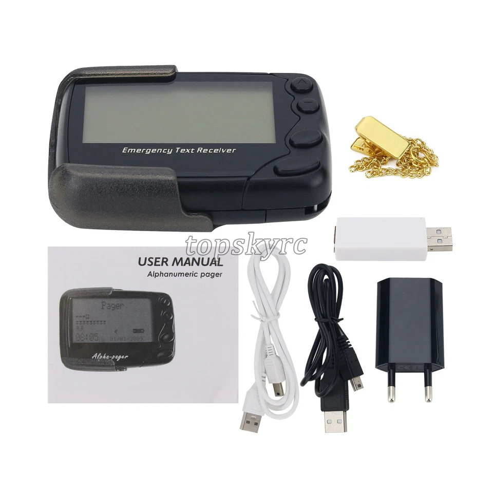 Programmable Alphanumeric Pager Charging POCSAG Pager Emergency Text Receiver - Image 1 of 4