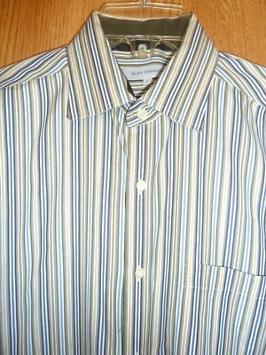 CAMISA MANGA LARGA A RAYAS AZUL, OLIVA Y TOSTADO ALEX CANNON - HOMBRE L Foto 1 de 2