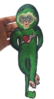 Mono Bordado Parche Corazón Apliques Arte Chaqueta Espalda Surrealista Alien Foto 1 de 4