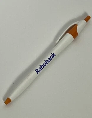 Bolígrafo Rabobank Países Bajos Publicidad Banco Click Top Tinta Azul Blanco Foto 1 de 4