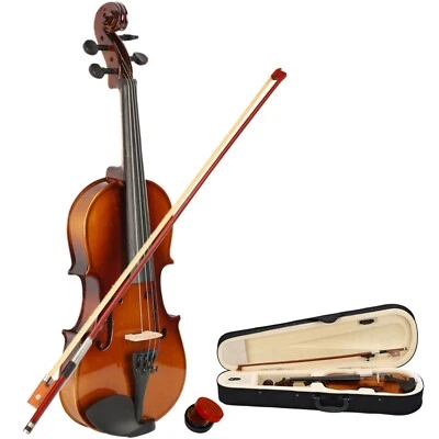 1/2 Acoustic Violin with Case Bow Rosin for Kids Natural - Image 1 of 4