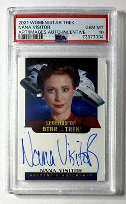WOMEN OF STAR TREK LA12 NANA VISITOR AS KIRA NERYS AUTOGRAPH PSA 10 GEM MINT - Image 1 of 2