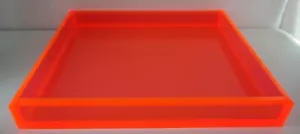 BINO Fluorescent Orange Pink Plastic Storage Tray 11.5" x 9.5" - Picture 1 of 2