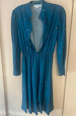 Vestido Midi Vintage Anos 80’s Cora’s Closet Comprimento do Joelho Manga Longa Feminino’s Petite MS - Imagem 1 de 4