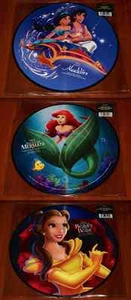 3x DISNEY OST PICTURE DISC VINYL Lot LITTLE MERMAID ALADDIN BEAUTY AND THE BEAST - Picture 1 of 1