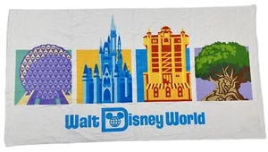Disney World Parks 4 Park Icon Beach Towel NWT Magic Kingdom Animal Epcot HS - Picture 1 of 1