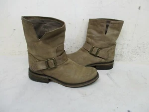 Steve Madden Flankk abgenutzte hellbraune Leder-Bikerstiefel Damengröße 6 M - Bild 1 von 9