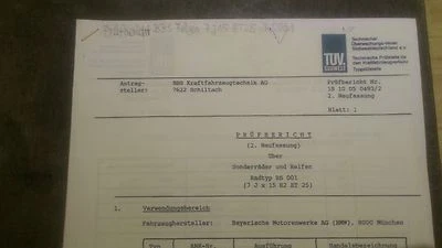 Prüfbericht  BBS RS001 7J15 ET25 für die problemlose Eintragung beim Tüv - Bild 1 von 4