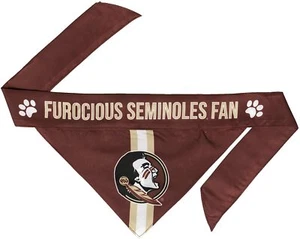 FLORIDA STATE SEMINOLES DOG CAT TIE BANDANA FUROCIOUS FAN REVERSIBLE 5 SIZES - Picture 1 of 2