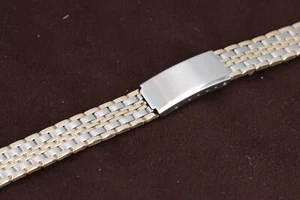 Hadley-Roma 12mm-16mm Gold Plated & Steel Ladies Watch Bracelet/Band, LB5483T - Picture 1 of 3