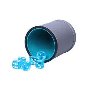 Dice Cup Set PU Leather & Felt-Lined Quiet Shaking for Yahtzee Farkle Liars - Picture 1 of 7